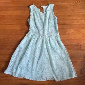 mint green lace dress